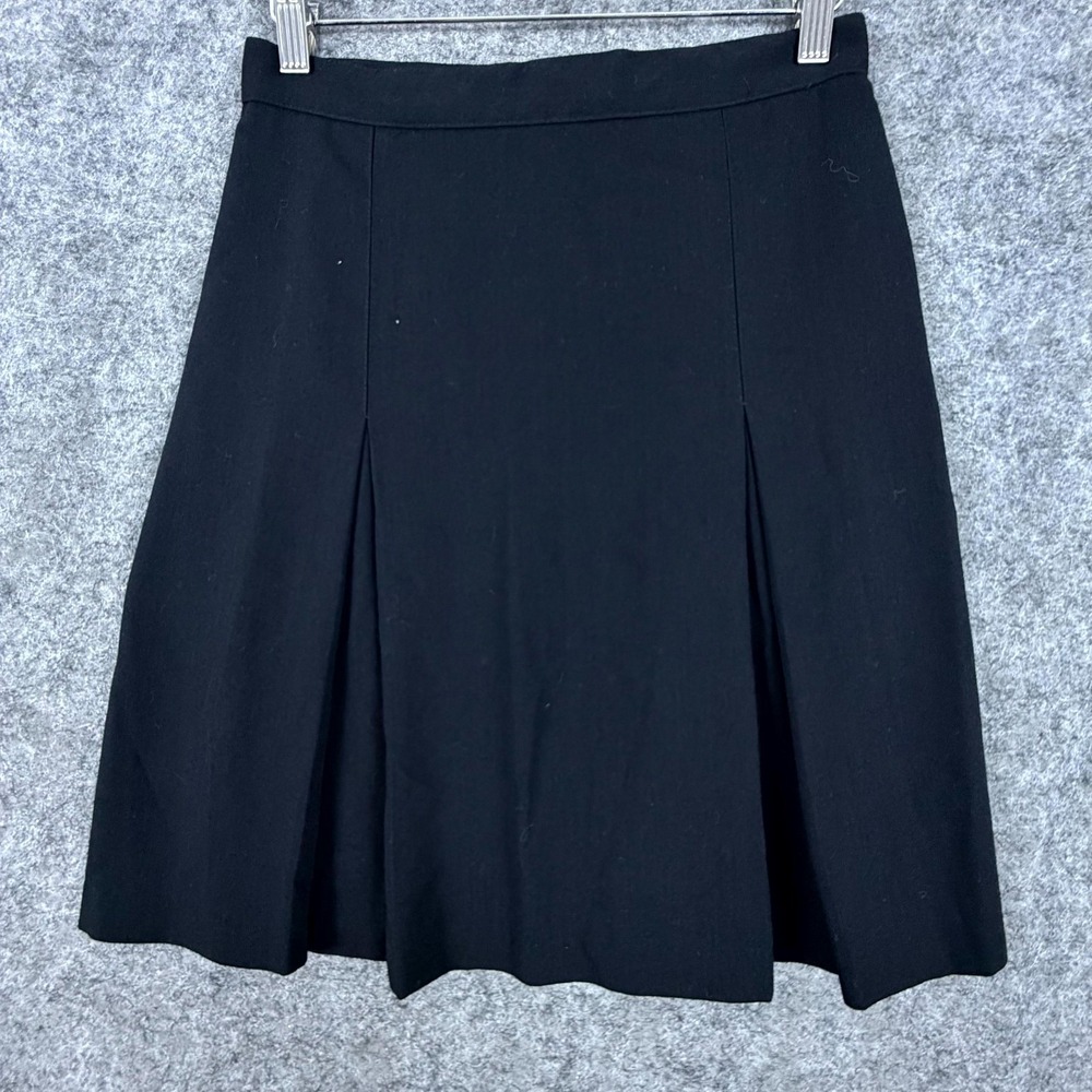 Vintage Hillard & Hanson Skirt Womens 10 Black Pleated Chic Schoolgirl Neutral